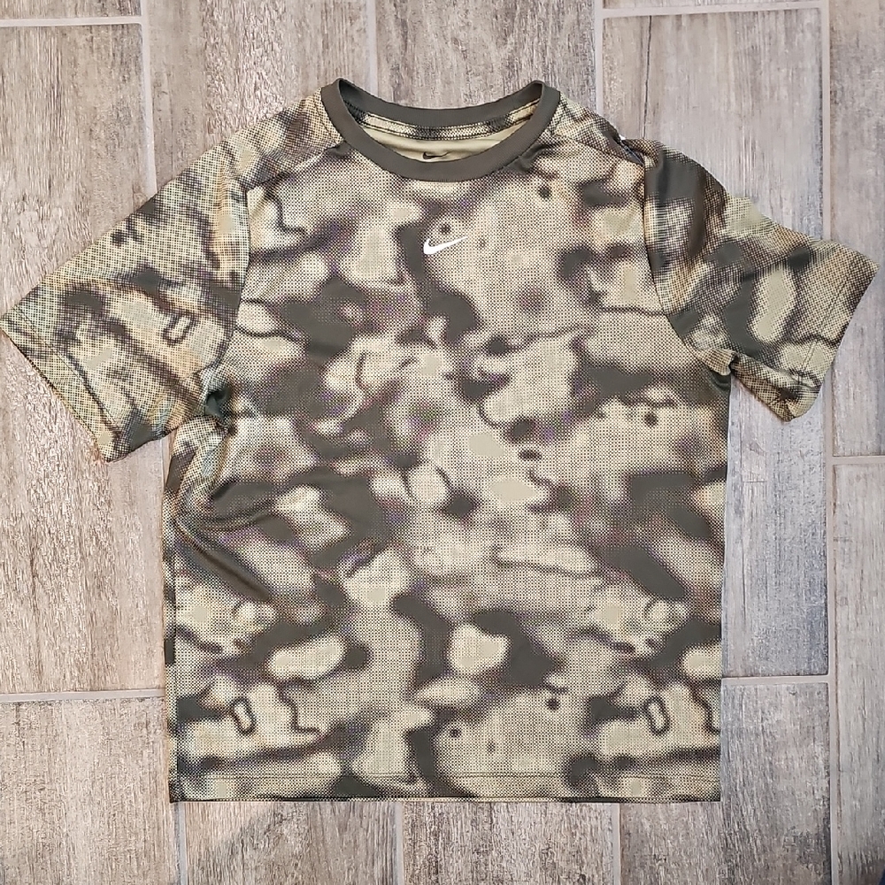 Nike Kids Camo Tee - Olive and Beige
